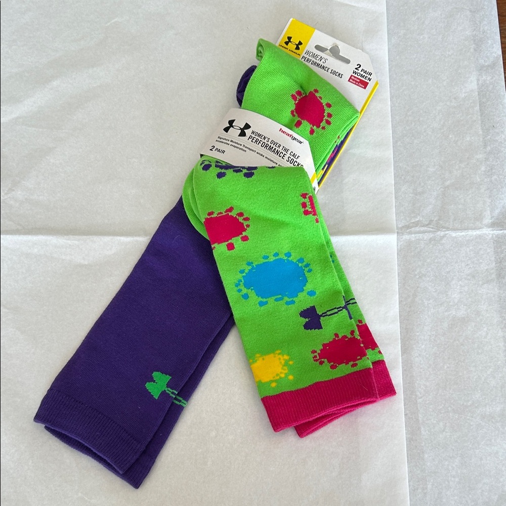Under Armour women Socks - Vibrant Green, Purple, and Pink